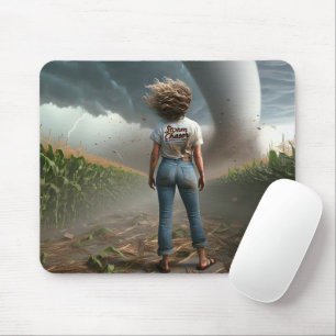 Storm Chaser Woman Watching a Tornado Mouse Pad