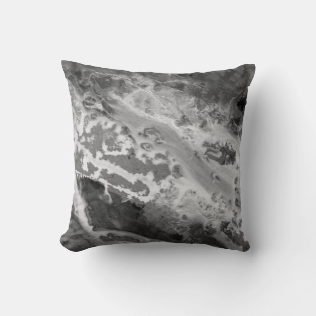 Storm Cloud Grey abstract Granite stone rock  Cushion (Front)