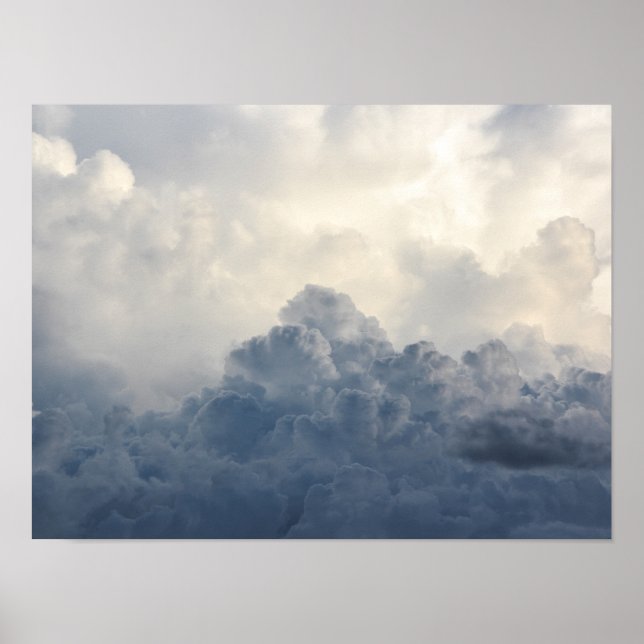 Storm Cloud Heavenly White Clouds In Sky Poster (Front)