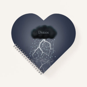 Storm Cloud Lightning & Rain Surreal Personalised Notebook