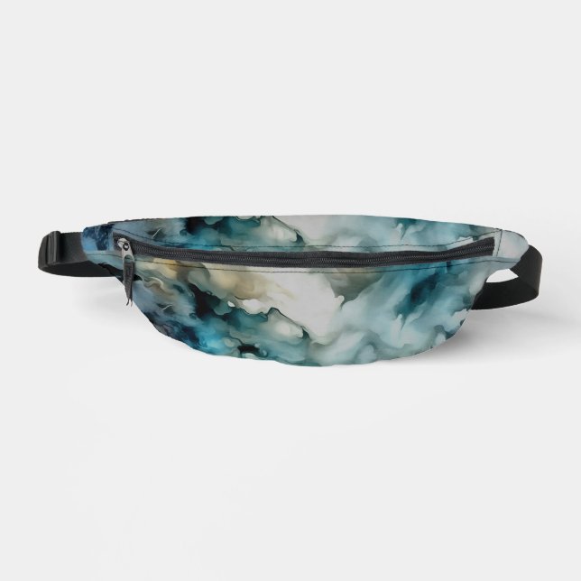 Storm Clouds and Ocean Currents Abstract Art Bum Bags (Front)