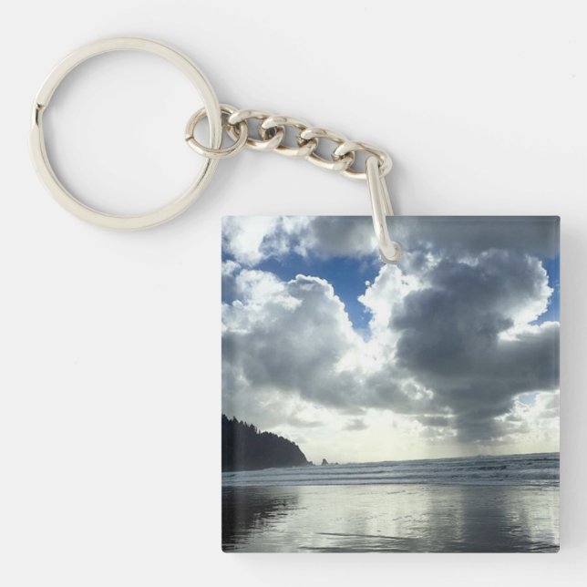 Storm Clouds, Oswald West State Beach, OR Key Ring (Front)
