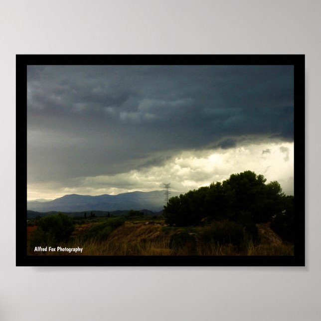 Storm Clouds over Mountaintop Poster (Front)