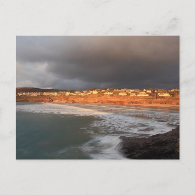 Storm Clouds Over Polzeath Postcard (Front)