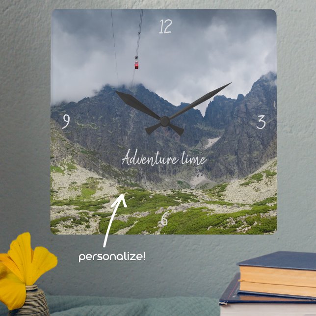 Storm clouds over the mountains customisable square wall clock (Creator Uploaded)