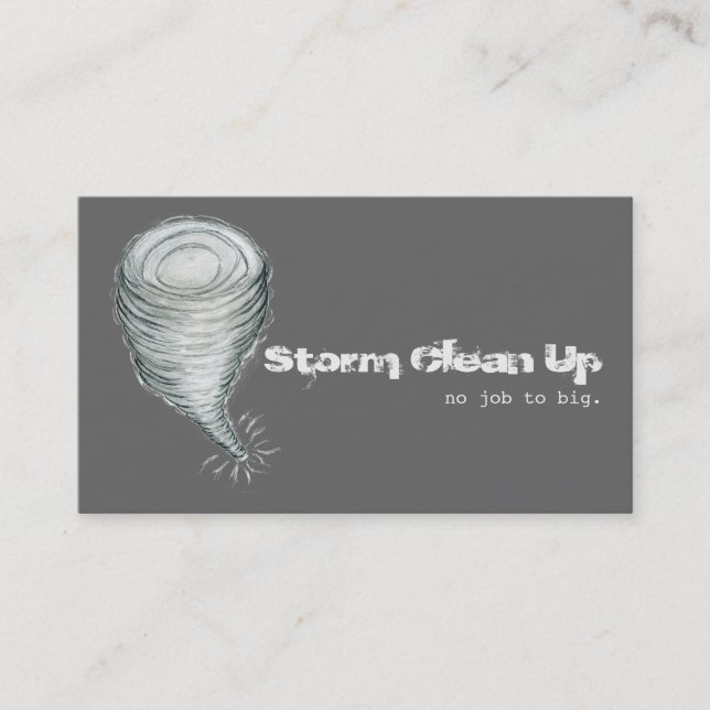 Storm Damage Job Cleanup Twister Debris Business Card (Front)