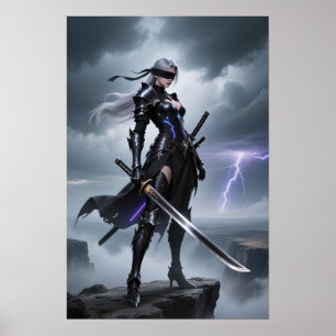 Storm Edge – Blindfolded Cyber Warrior Poster