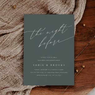 Storm Grey-Green Rehearsal Dinner Invitation