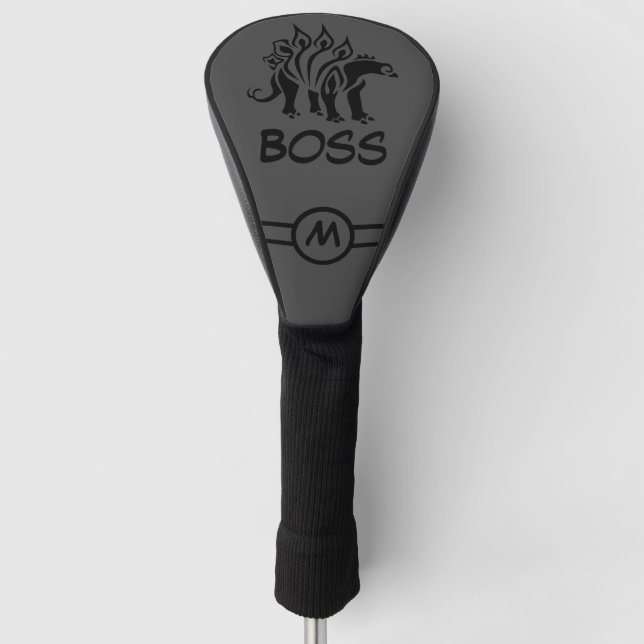 Storm Grey Stegosaurus Spiked  Dinosaur  Golf Head Cover (Front)