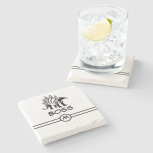 Storm Grey Stegosaurus Spiked  Dinosaur  Stone Coaster