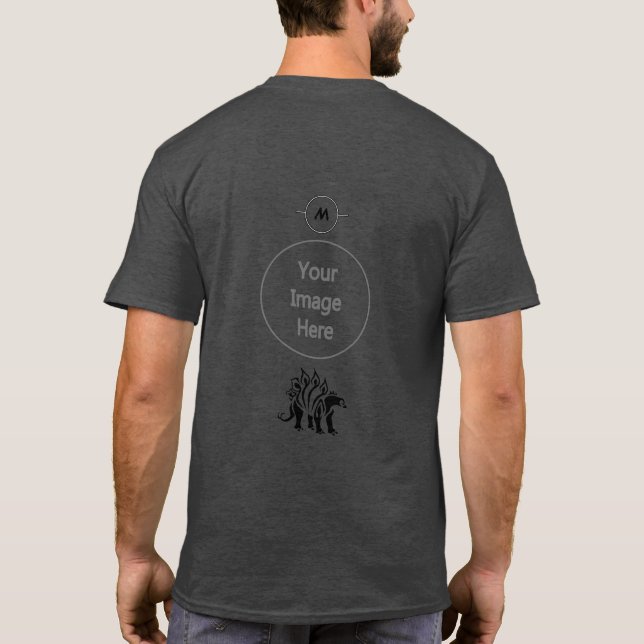 Storm Grey Stegosaurus Spiked  Dinosaur  T-Shirt (Back)
