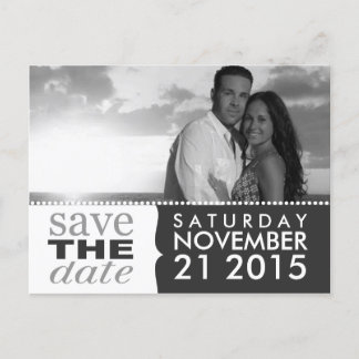 Storm Grey Sweet Beginnings Save the Date Photo Announcement Postcard