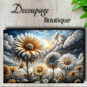 Storm Light Daisy Decoupage Tissue Paper