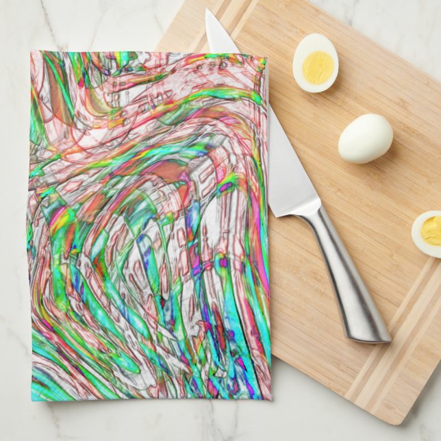 Storm of twisted tracks tea towel (Quarter Fold)