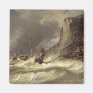 Storm on the Coast at Etretat, Normandy, 1851 Magnet
