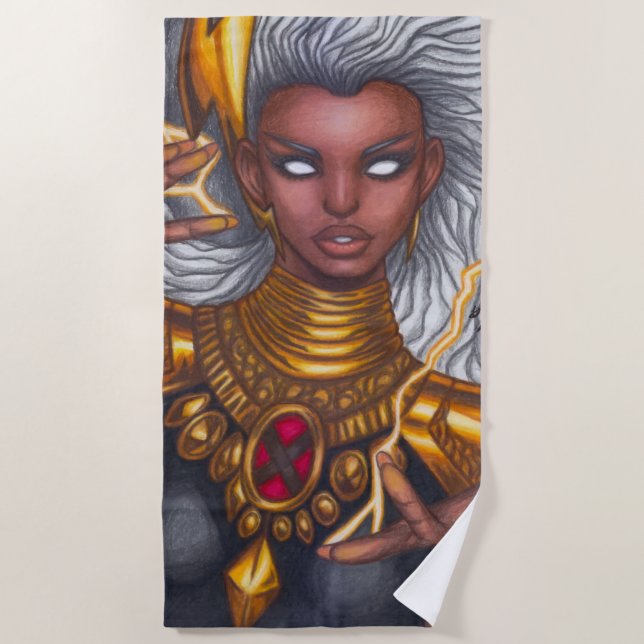 Storm ~ Ororo Munroe Beach Towel (Front)