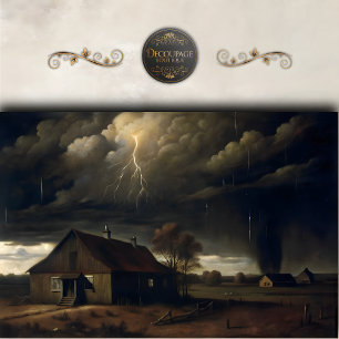 Storm Over Farmhouse Decoupage Tissue Paper