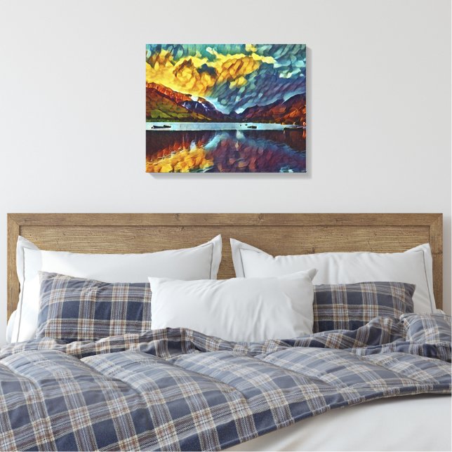STORM OVER THE LAKE CANVAS PRINT (Insitu(Bedroom))