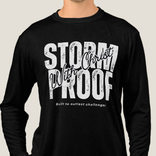 Storm Proof With Christ - Jesus God Bible Black Tri-Blend Shirt