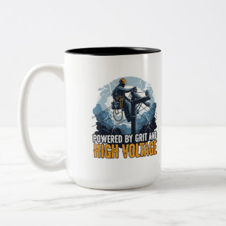Storm Restoration Lineworker High Voltage Storm Two-Tone Coffee Mug