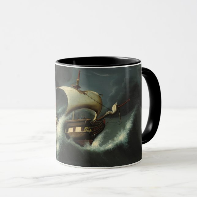 Storm Tossed Frigate by Thomas Chambers Mug (Front Right)