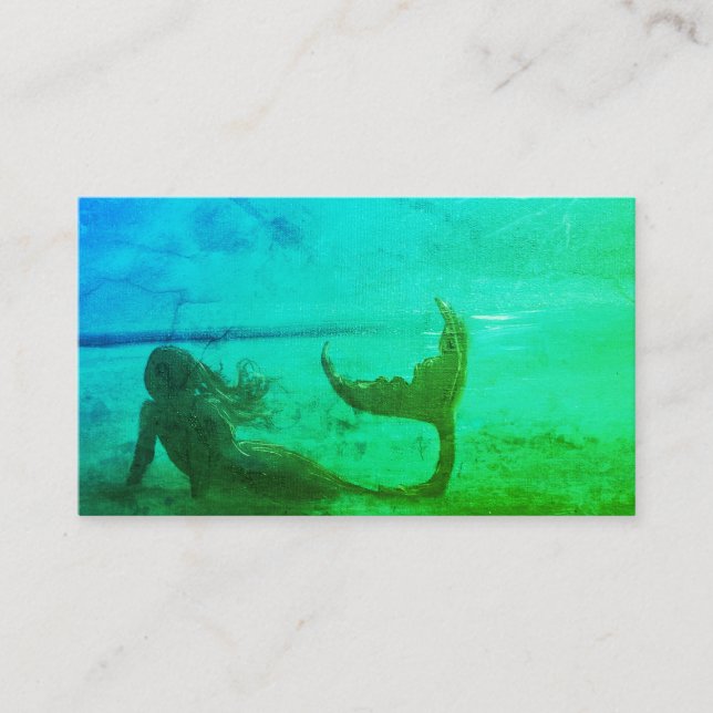 "Storm Watch" Mermaid Business Card (Neon) (Front)