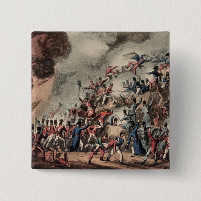 Storming of St. Sebastian, engraved by Thomas 15 Cm Square Badge (Front)