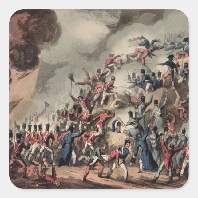 Storming of St. Sebastian, engraved by Thomas Square Sticker (Front)