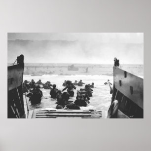 Storming The Beach On D-Day Painting Poster