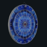 Storms Dartboard<br><div class="desc">Dark blue and black abstract design.</div>