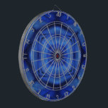 Storms Dartboard<br><div class="desc">Dark blue and black abstract design.</div>
