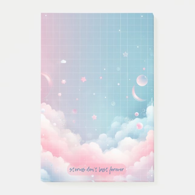 Storms Don't Last Forever - Pastel Sky Post-It Post-it Notes (Front)