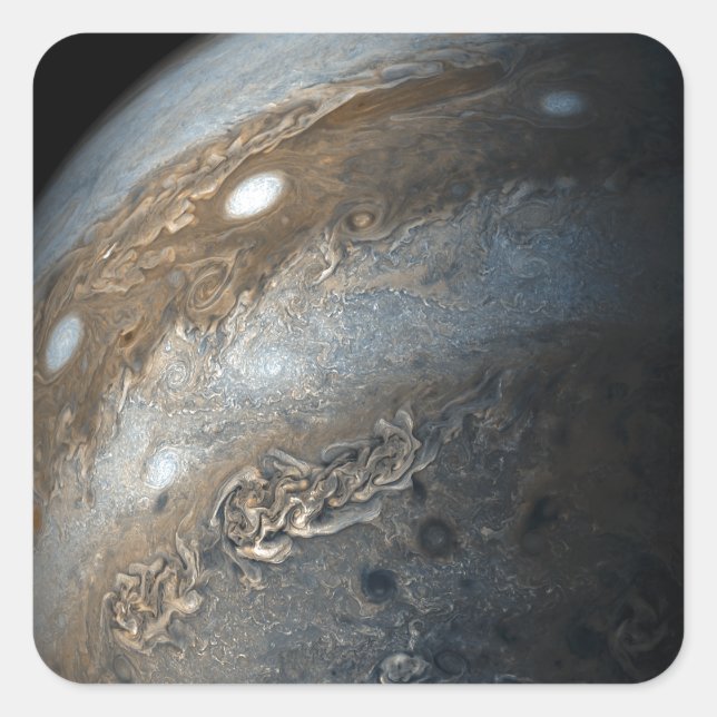 Storms on Jupiter from Juno Cam (2017) Square Sticker (Front)