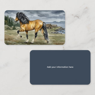 Stormur Icelandic Horse by the Sea Business Card
