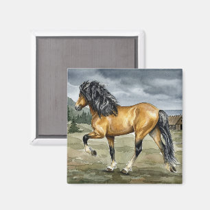 Stormur Icelandic Horse by the Sea Magnet