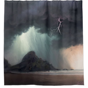 Stormy Beach  Shower Curtain