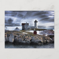 Stormy Cape Neddick "Nubble" light house
