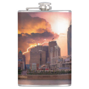 Stormy Cincinnati Great American Ball Park Hip Flask