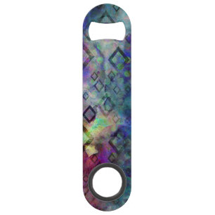 Stormy colourful watercolor abstract w/ diamonds