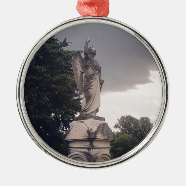 Stormy Day Angel Metal Tree Decoration (Front)