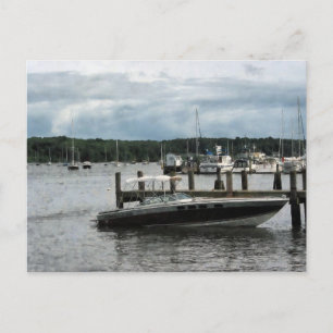 Stormy Day at the Harbour Essex CT Postcard