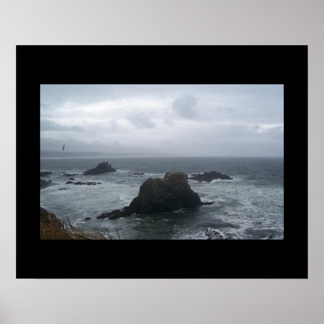 Stormy Day Oregon Coast Poster (Front)