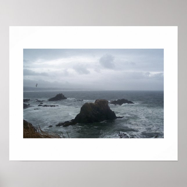 Stormy Day Oregon Coast Poster (Front)