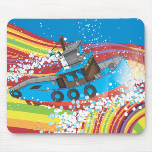 Stormy Fishing Boat Mouse Pad
