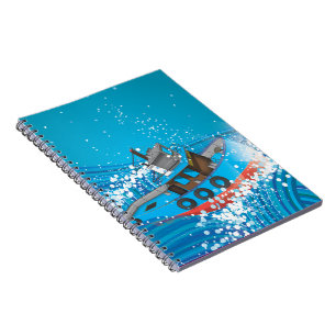 Stormy Fishing Boat Spiral Notebook