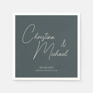 Stormy Grey • Handwritten Script Napkin