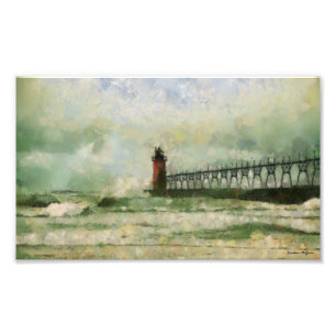 Stormy Lighthouse Photographic Print