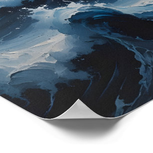 Stormy Ocean Abstract Seascape Art Poster