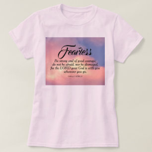 Stormy Pink Sky Photo Be Not Afraid Bible Verse T-Shirt