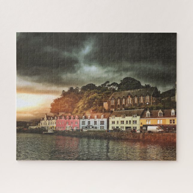 Stormy Portree Isle Of Skye Scotland Travel Jigsaw Jigsaw Puzzle (Horizontal)